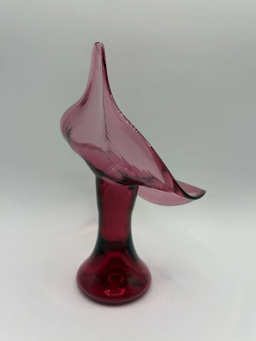 Vintage Jack in the Pulpit Hand Blown Art Glass Vase Vessel Tableware Decor